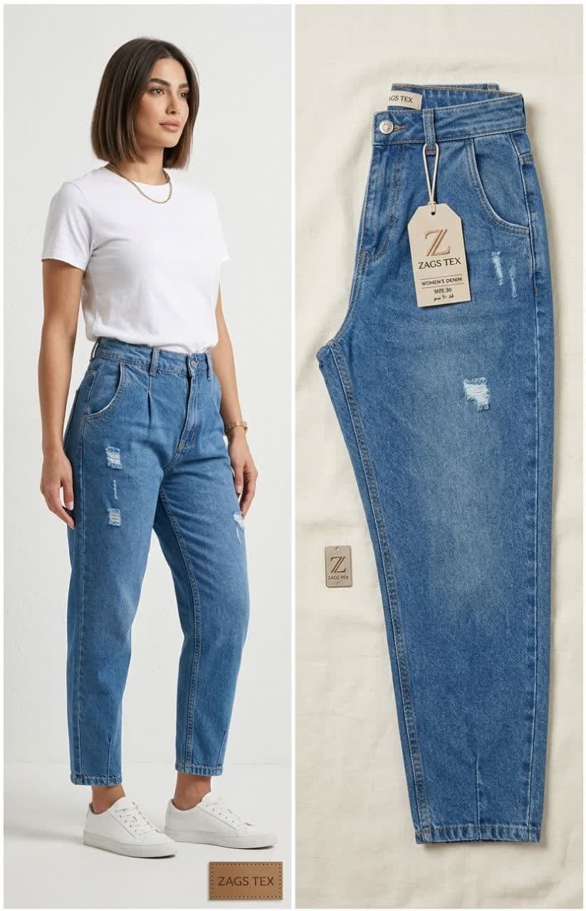 👖شلوار جین مام استایل زنانه زاگرس تکس (Zags Tex) – قد ۹۰