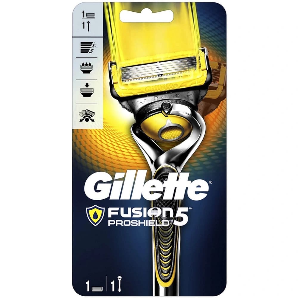 تیغ اصلاح ژیلت Gillette مدل پروشیلد Fusion Proshield یک دسته و دو یدک