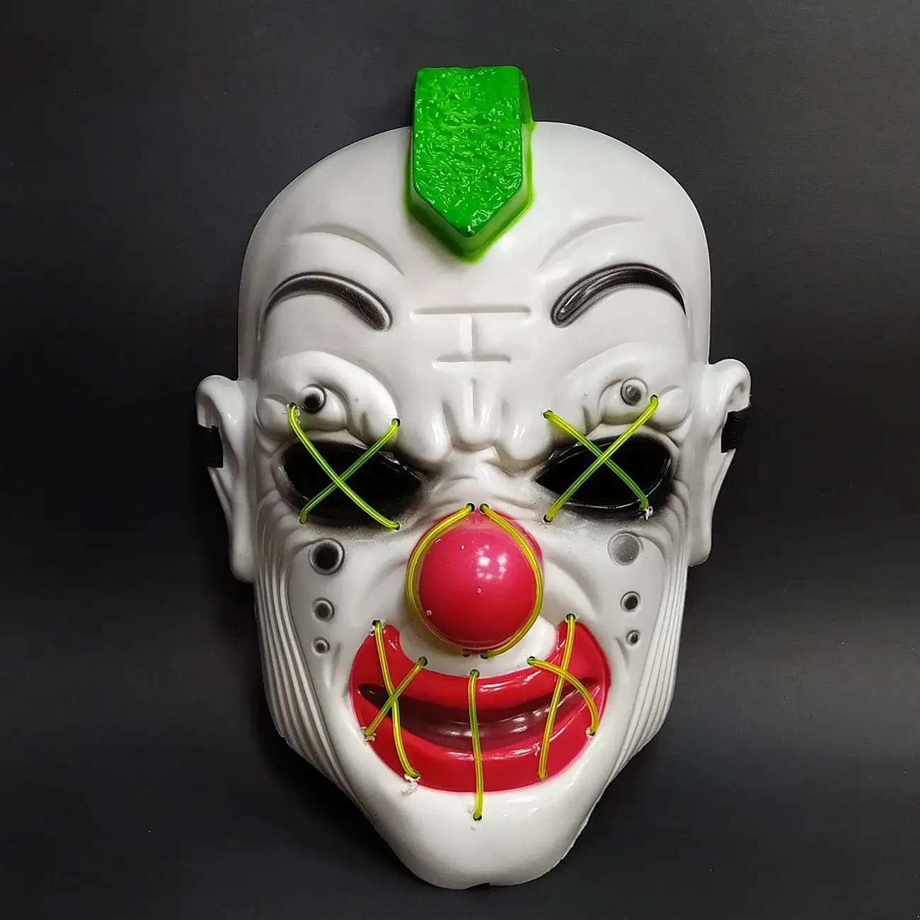 ماسک LED جوکر هالووین Joker | ماسک نورانی ترسناک با چشمهای درخشان و لب نئونی