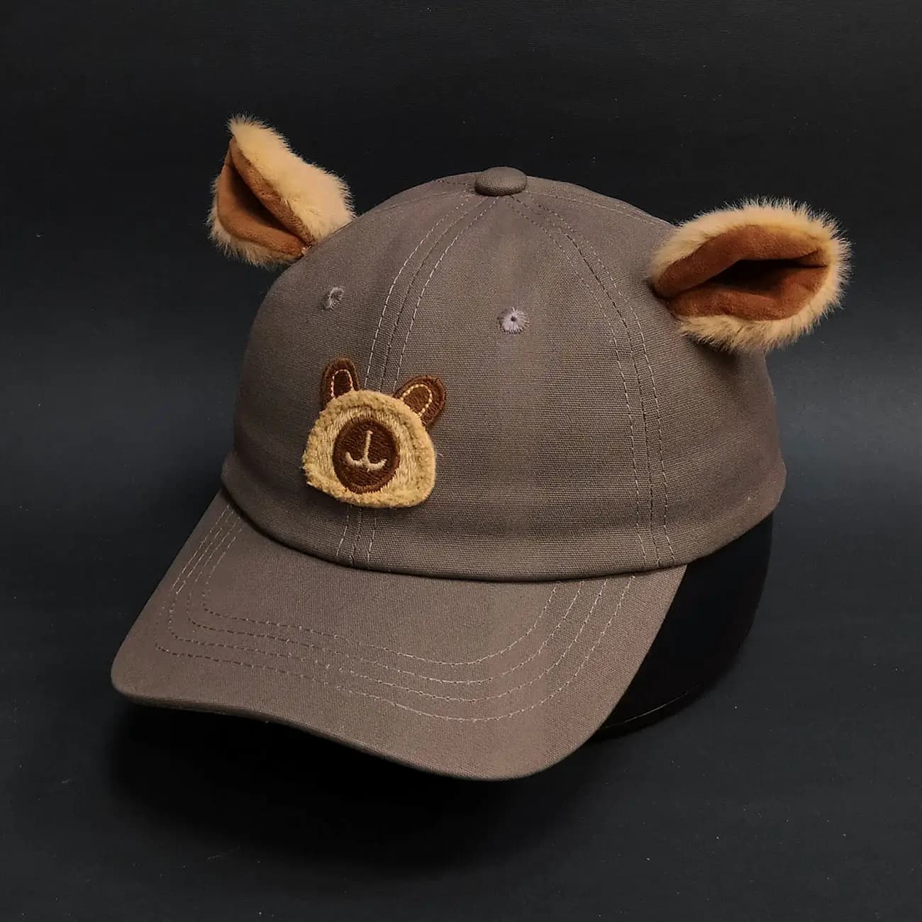 کلاه بیسبالی بچه گانه کتان گوش دار Bear | کلاه اسپرت کودک با طراحی خرسی فانتزی