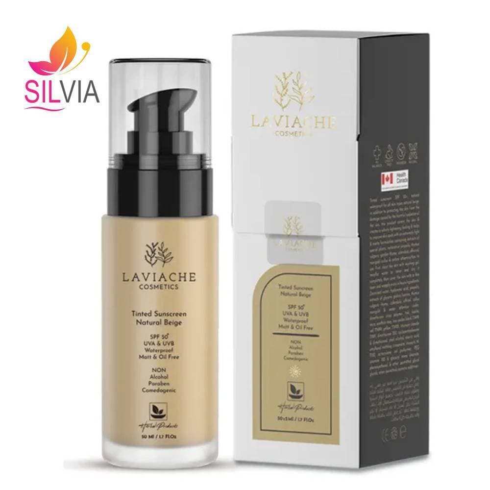 کرم ضد آفتاب رنگی مات روشن کننده و ضد آب بژ طبیعی SPF50 لاویاچه 50 میل