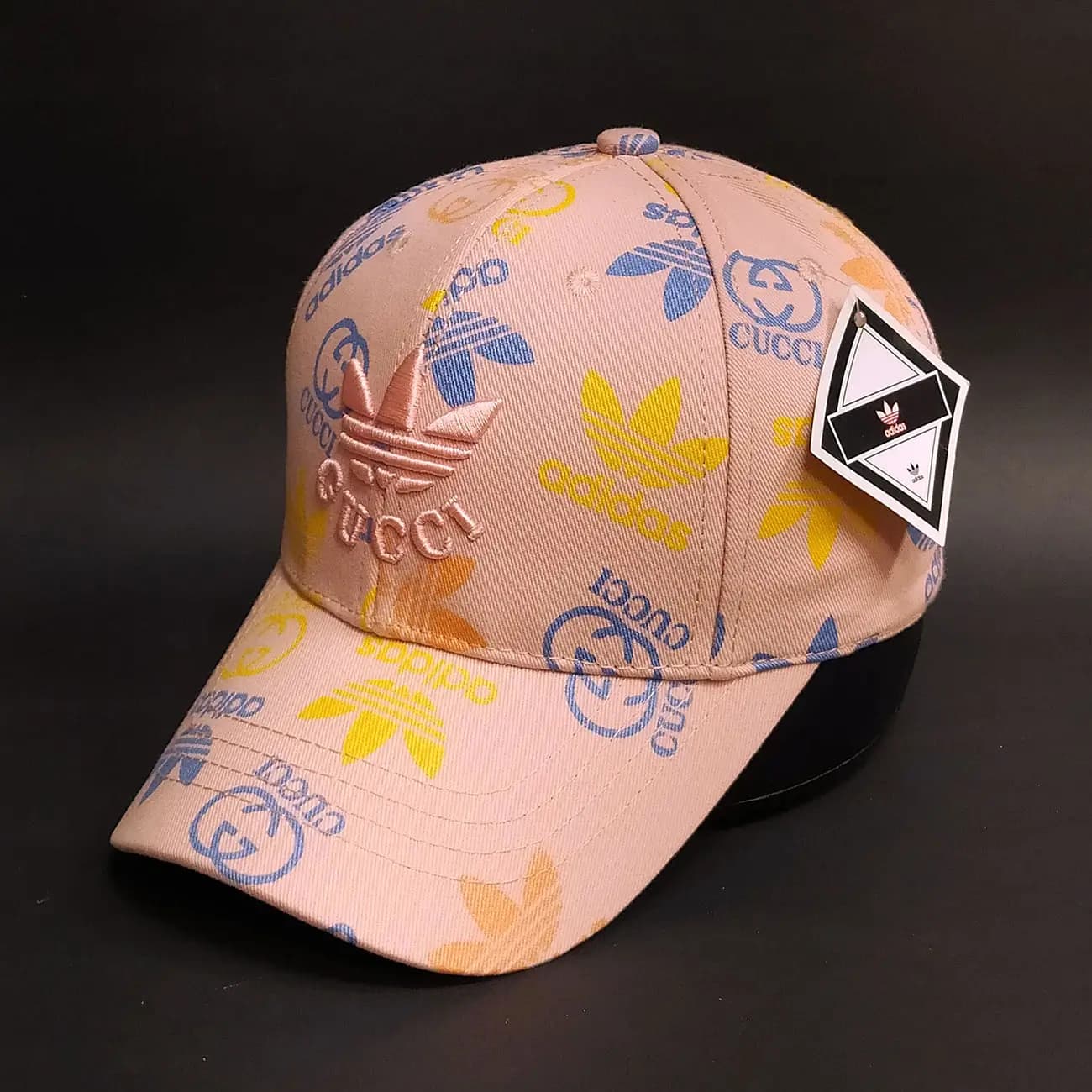 کلاه بیسبالی کتان چاپی Adidas x GUCCI | کلاه کپ اسپرت با استایل کژوال