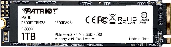 اس اس دی اینترنال پتریوت P300 ظرفیت یک ترابایت /PATRIOT P300 1TB m2 NVME — تصویر ۲