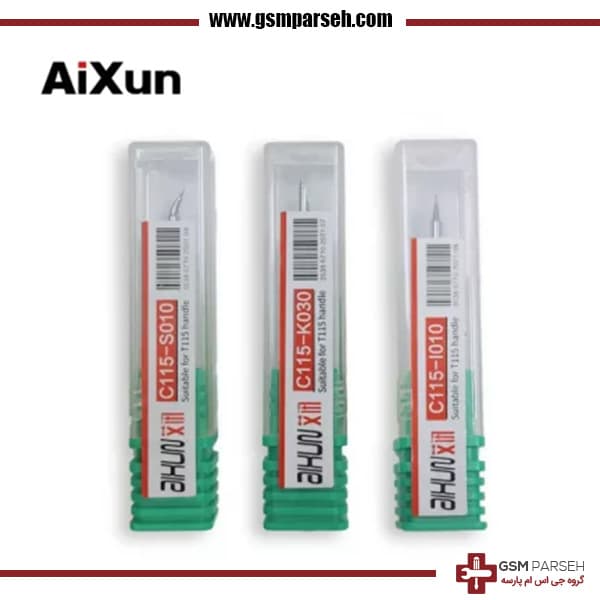 نوک هویه C115 جی سی – سر هویه C115 کاتری، صاف و کج AIXUN