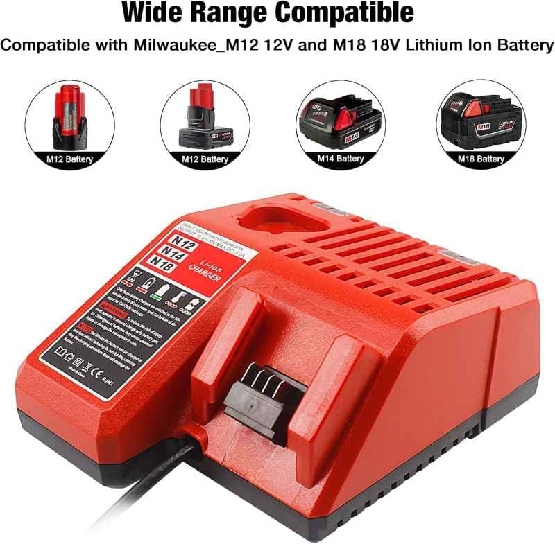 شارژر دوکاره Waitley M12 و M18 برای باتری میلواکی M18 و M12