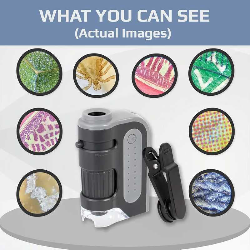 میکروسکوپ جیبی LED دار Carson MM-300 MicroBrite Plus با بزرگنمایی 60x تا 120x — تصویر ۳