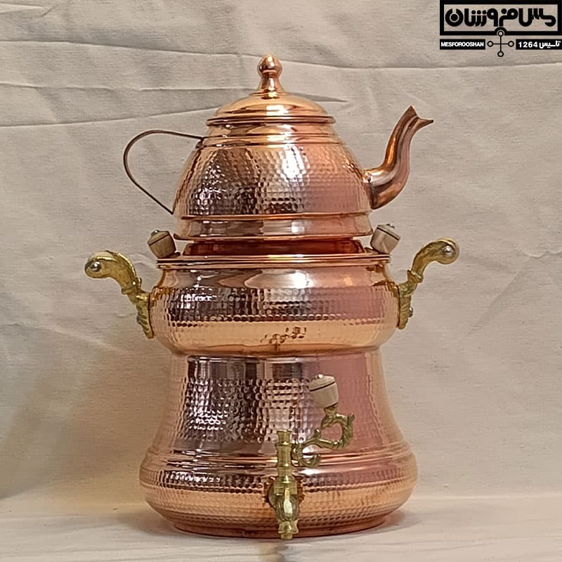 کتری و قوری مسی روگازی مدل رازی — تصویر ۳