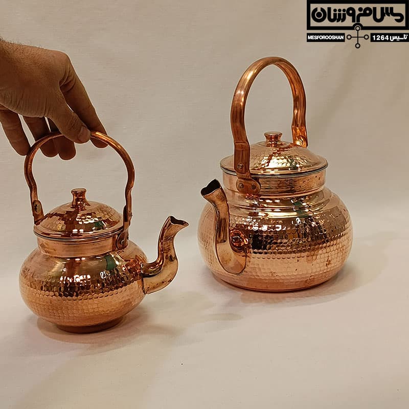 کتری و قوری مسی مدل تیام — تصویر ۲