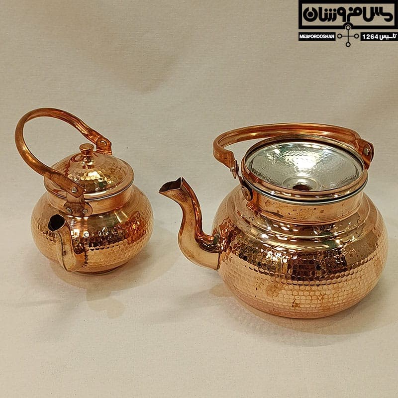 کتری و قوری مسی مدل تیام — تصویر ۳