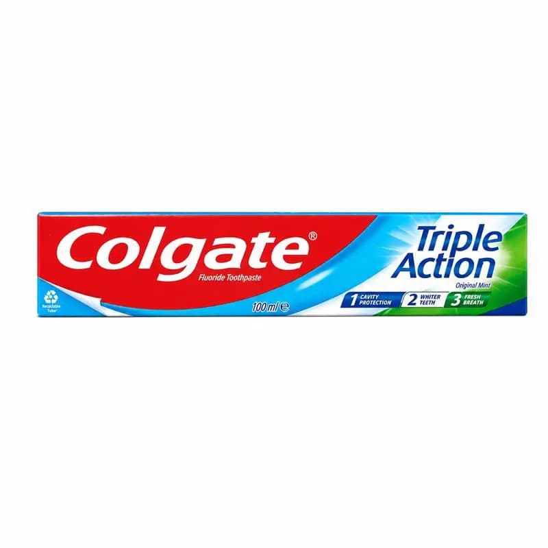خمیردندان Colgate Triple Action با حجم ۱۰۰ میلی‌لیتر