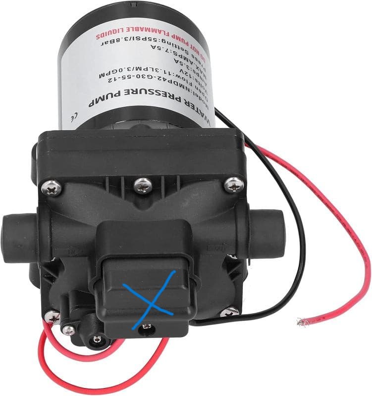 پمپ آب هیدرولیک دیافراگمی فشار آب متغیر Aramox مدل NMDP42-G30-55-12 همراه با فیلتر — تصویر ۲