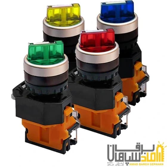 شاسی با یک کنتاکت مدلPFP-50 یکطرفه چراغدار01 کنتاکت 1NO رنگ سبز