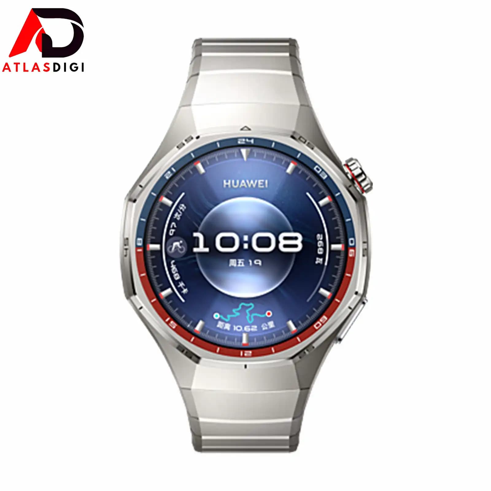 ساعت هوشمند هواوی ‏مدل HUAWEI WATCH GT 6 Pro 2025 با بدنه‌ی نقره‌ای فضایی از جنس آلیاژ تیتانیوم و بند تیتانیومی