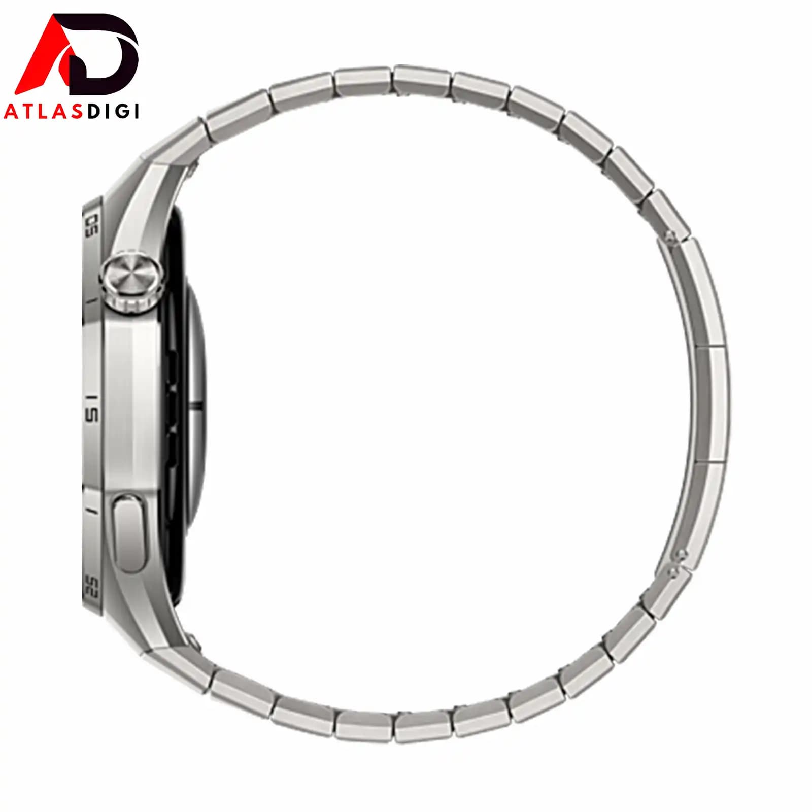 ساعت هوشمند هواوی ‏مدل HUAWEI WATCH GT 6 Pro 2025 با بدنه‌ی نقره‌ای فضایی از جنس آلیاژ تیتانیوم و بند تیتانیومی — تصویر ۴