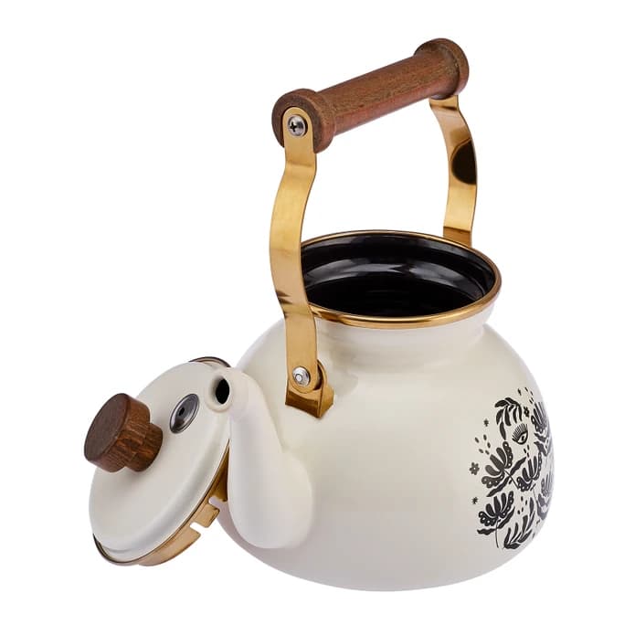 کتری تک امسان مدل Artisan لعابی سفید طرح دار — تصویر ۲