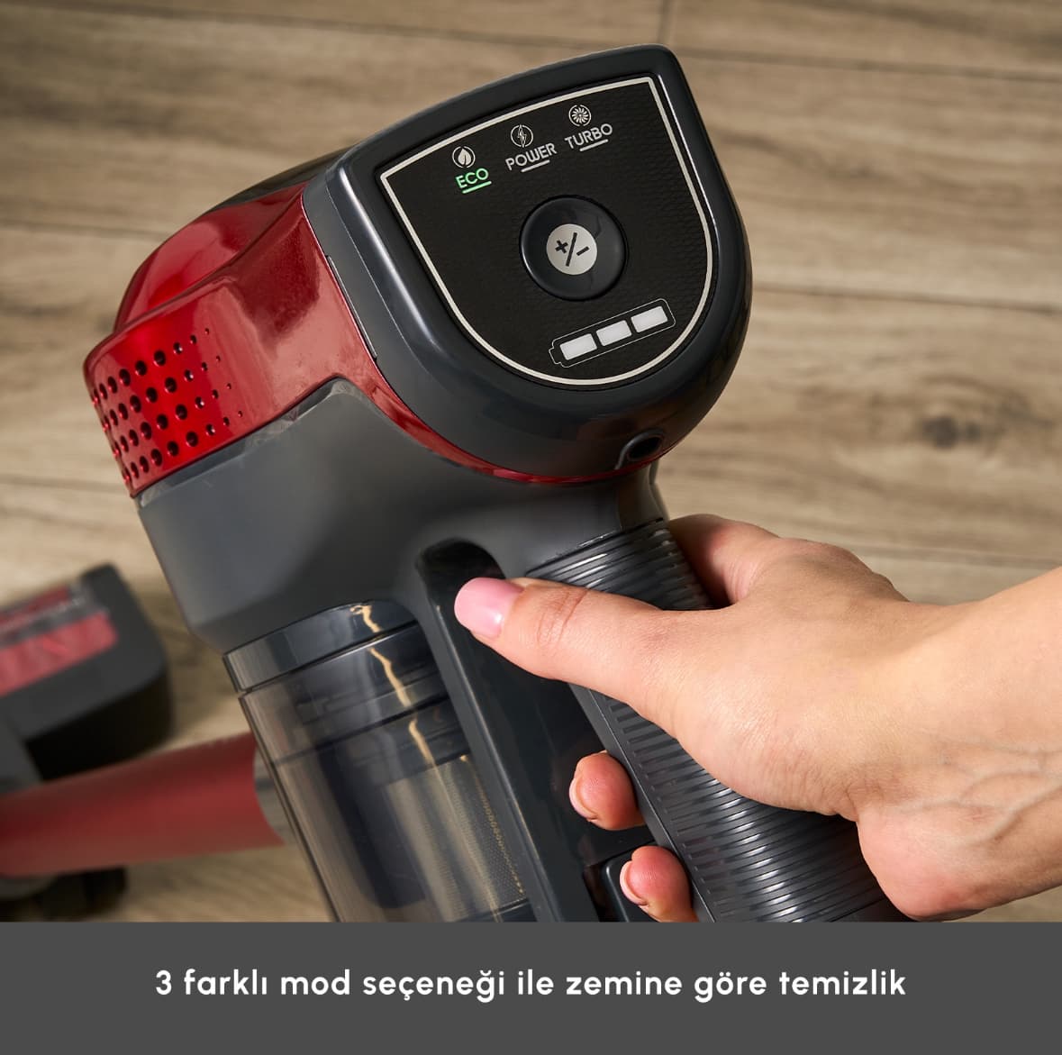 جارو شارژی عصایی کاراجا مدل Vantuz power force max قرمز — تصویر ۶