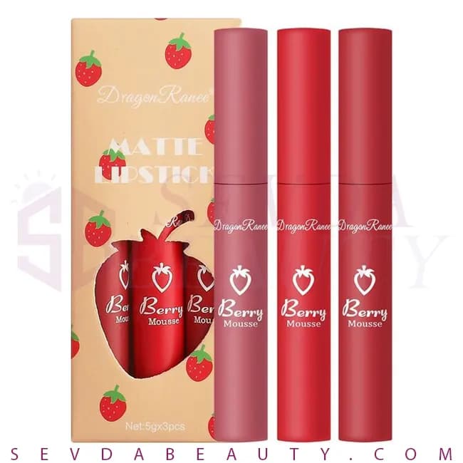پک رژ لب دراگون سری توت فرنگی بسته 3 عددی B
