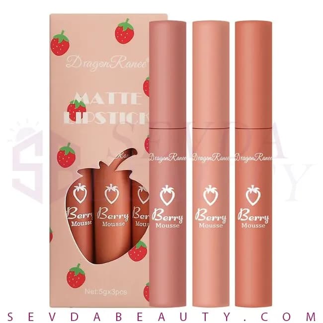 پک رژ لب دراگون سری توت فرنگی بسته 3 عددی A