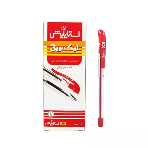 خودکار استالیش X3 قرمز 7 دهم بسته دو عددی
