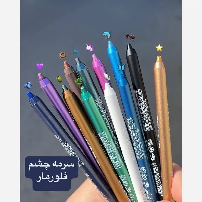 مداد چشم رنگی برند Flor ضد آب پک 12 عددی با نوک شمعی کد 4028 — تصویر ۷
