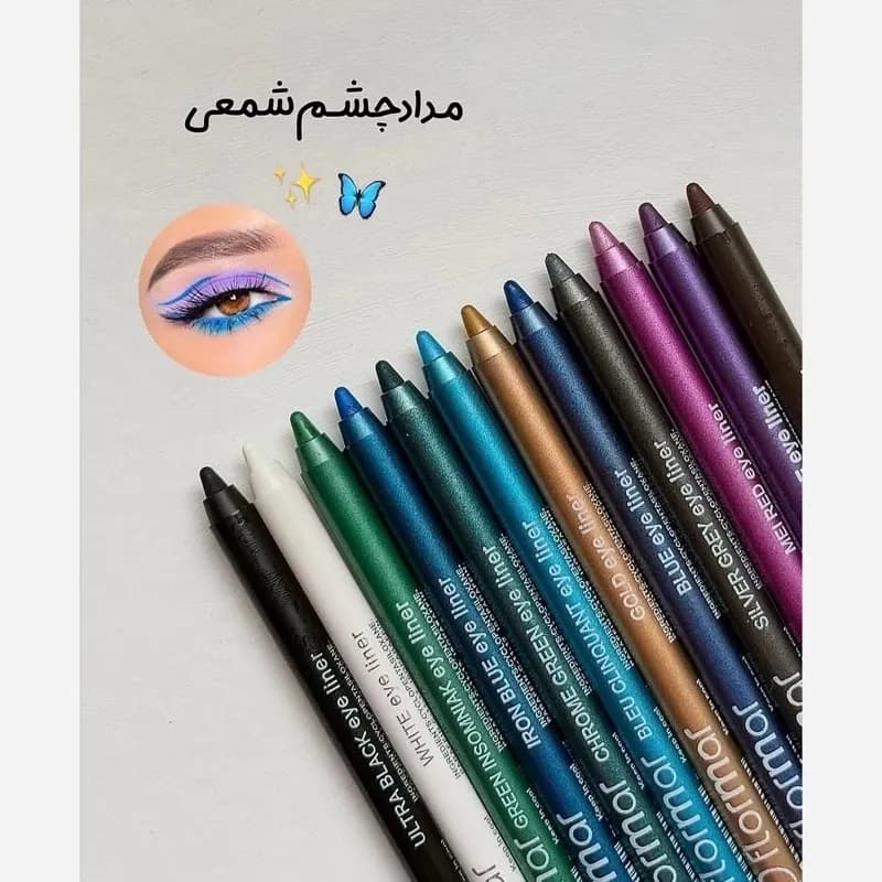 مداد چشم رنگی برند Flor ضد آب پک 12 عددی با نوک شمعی کد 4028 — تصویر ۸