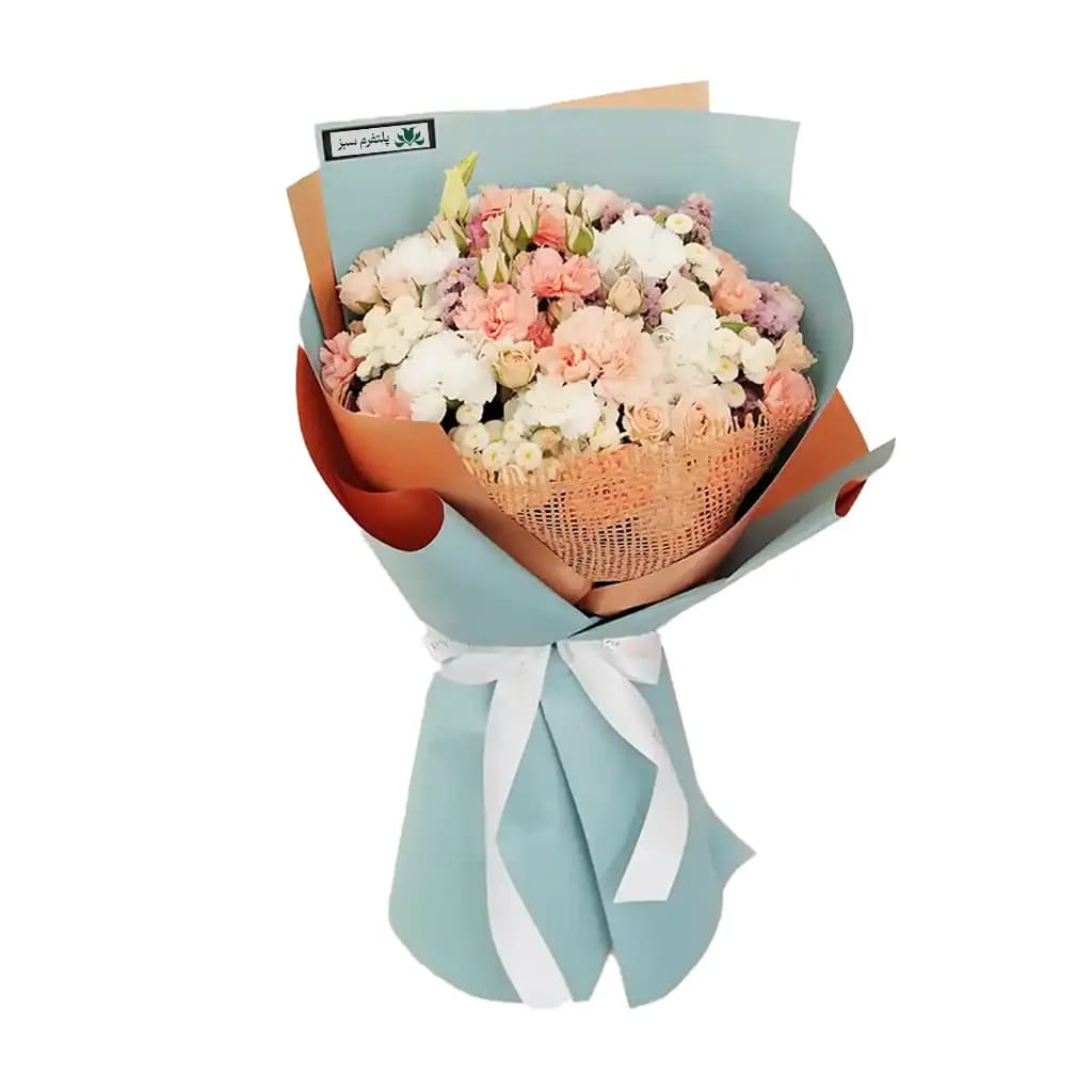 دسته‌گل هارمونی پاستلی Pastel Harmony Bouquet No.11 | پلتفرم سبز | هایپرمارکت گل و گیاه
