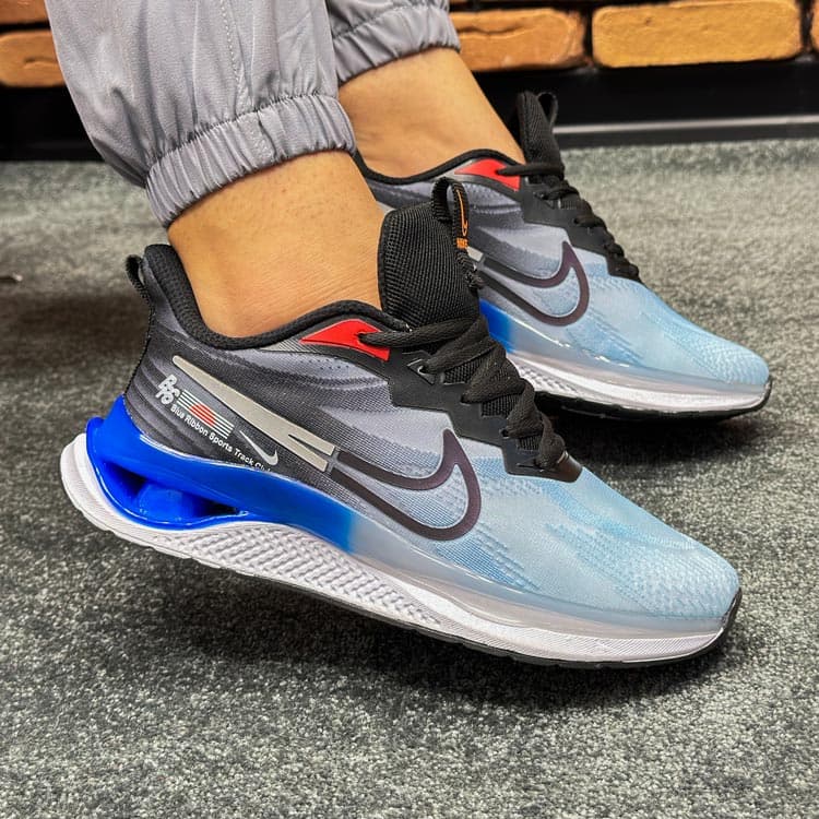 کتونی اسپرت مردانه مدل نایک nike رنگ آبی مشکی کد 8917 — تصویر ۳