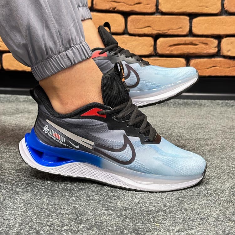 کتونی اسپرت مردانه مدل نایک nike رنگ آبی مشکی کد 8917 — تصویر ۲