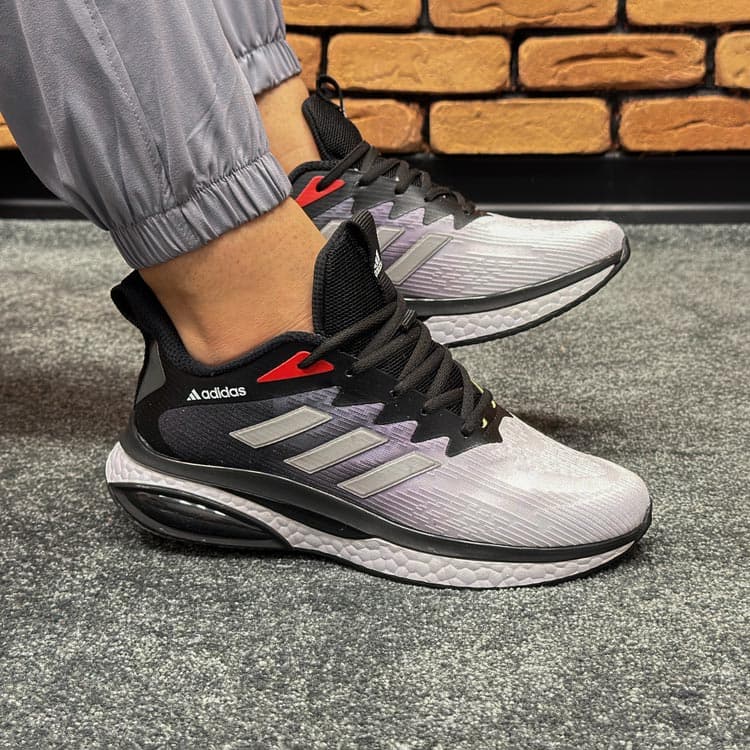 کتونی اسپرت مردانه مدل آدیداس adidas رنگ سفید مشکی کد 8712 — تصویر ۲