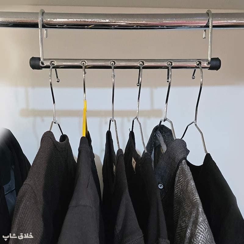 آویز لباس 6 خانه (نظم دهی چوب لباسی کمد) — تصویر ۵