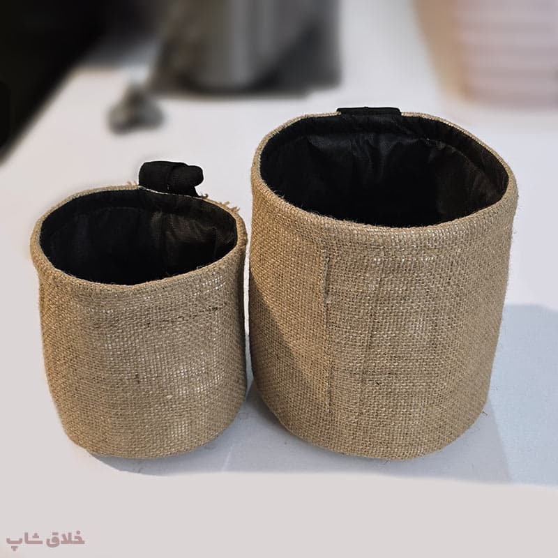 سبد نظم دهنده گونی کنفی آویزدار (2 عددی آویز) — تصویر ۲