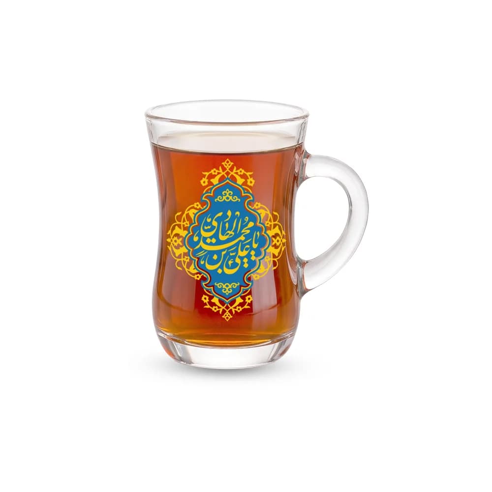 استکان کمر باریک دسته دار یا علی بن محمد الهادی کد 0235