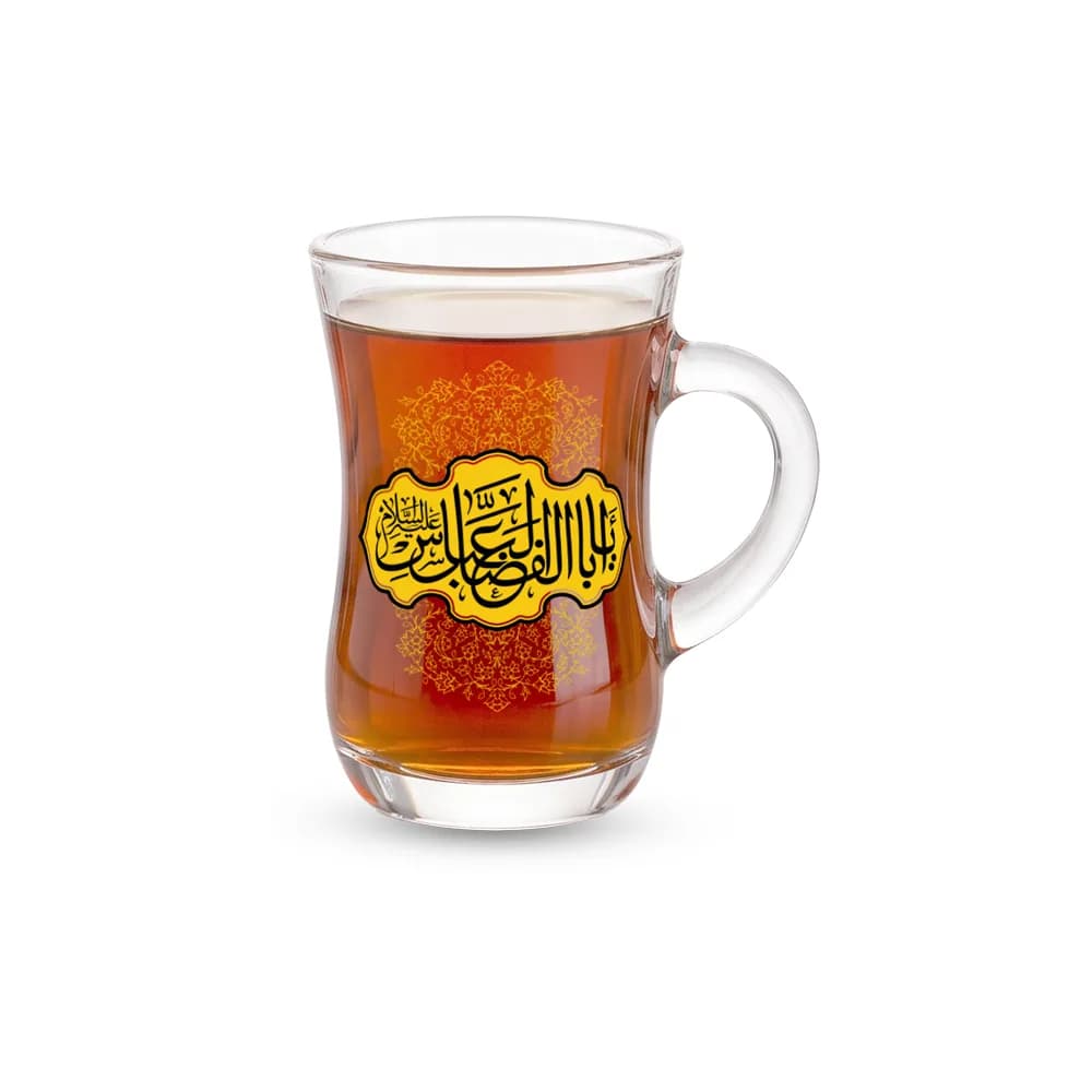 استکان کمر باریک دسته دار یا ابا الفضل علی کد 0297