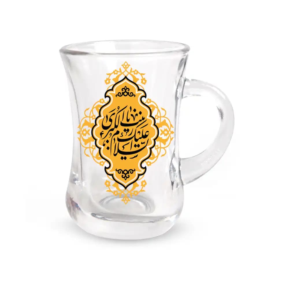 استکان کمر باریک دسته دار محرم السلام علیک یا زینب 6عددی کد 0300
