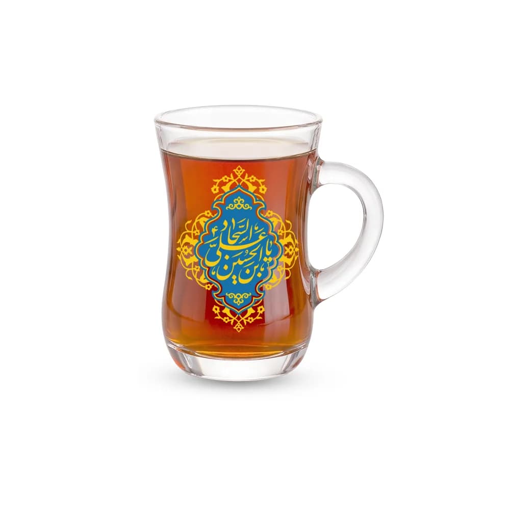 استکان کمر باریک دسته دار یا علی بن الحسین السجاد کد 0255
