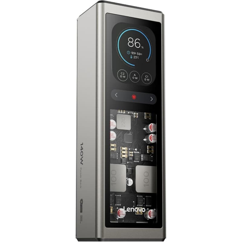پاوربانک ۱۴۰ وات لنوو مدل ThinkPlus Fluxo SLPB20140 ظرفیت ۲۰ هزار میلی‌آمپرساعت به همراه ۱ عدد کابل USB-C
