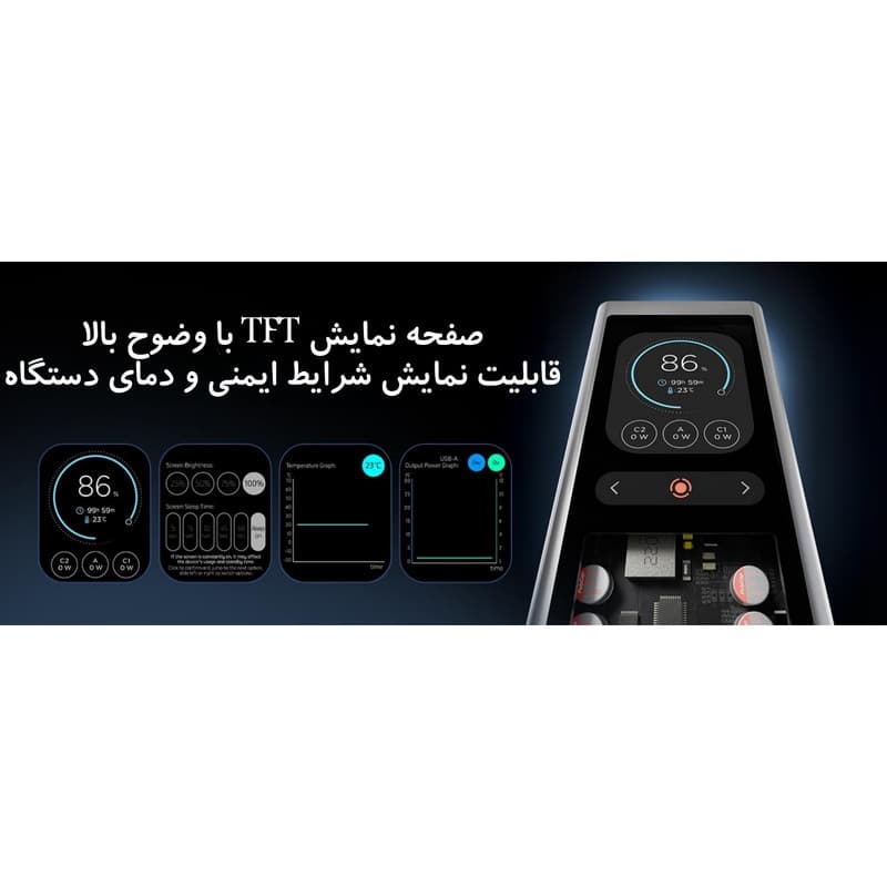 پاوربانک ۱۴۰ وات لنوو مدل ThinkPlus Fluxo SLPB20140 ظرفیت ۲۰ هزار میلی‌آمپرساعت به همراه ۱ عدد کابل USB-C — تصویر ۵