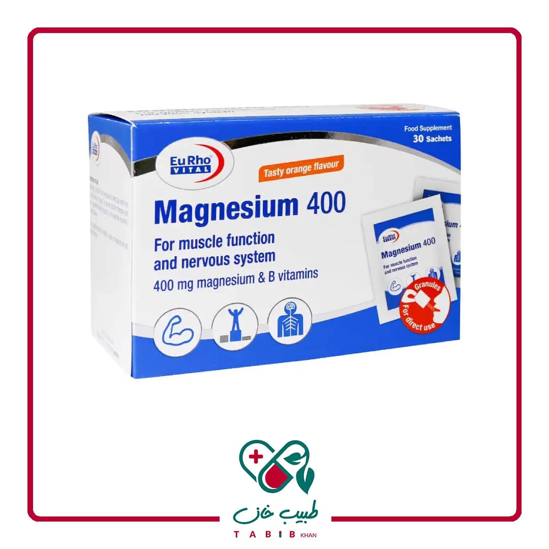 ساشه منیزیم 400 یوروویتال 30 عددی/Eurho Vital Magnesium 400 30 Sachets