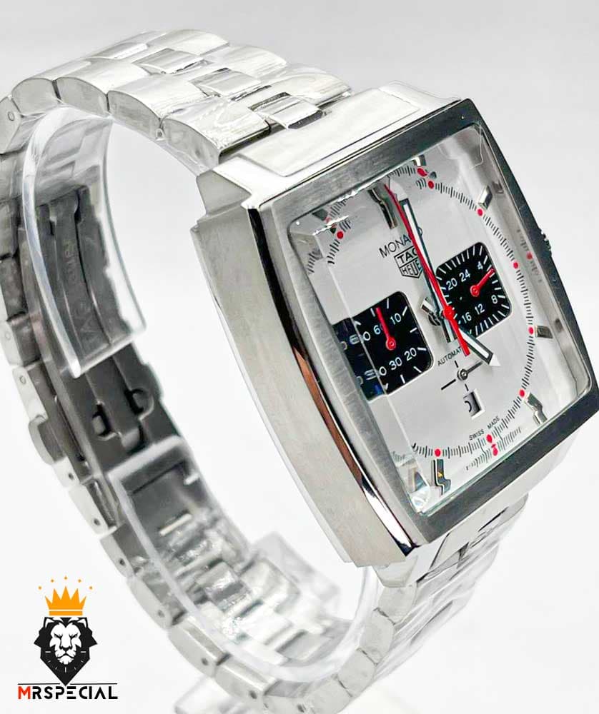 ساعت مچی مردانه تگ هویر موناکو استیل کرنوگراف صفحه سفید 01275 TAG HEUER MONACO — تصویر ۴