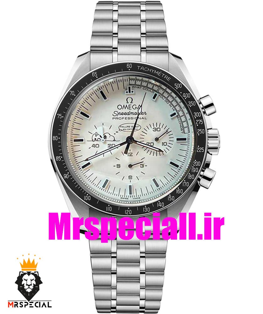 ساعت مردانه امگا اسپید مستر کرنوگراف استیل صفحه سفید OMEGA Speedmaster 01198