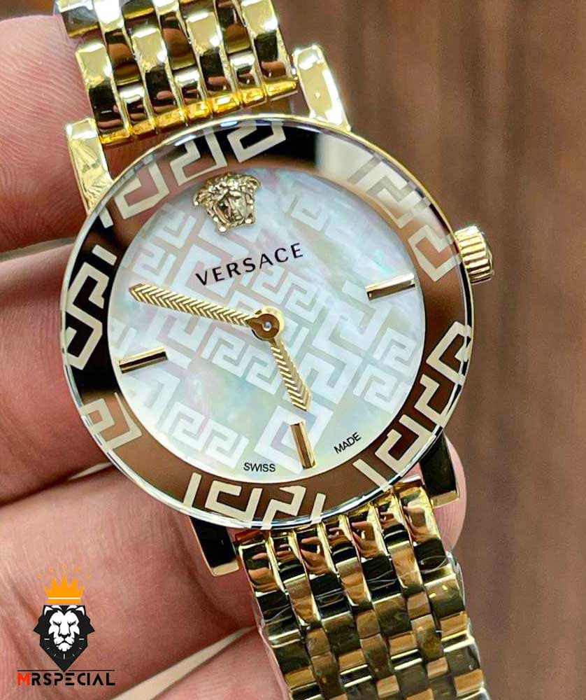 ساعت مچی زنانه ورساچه کوارتز طلایی صفحه سفید 01184 VERSACE — تصویر ۳