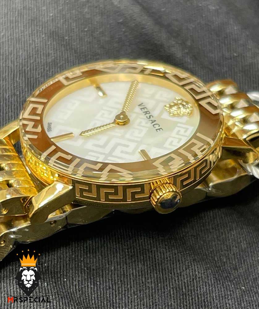 ساعت مچی زنانه ورساچه کوارتز طلایی صفحه سفید 01184 VERSACE — تصویر ۴