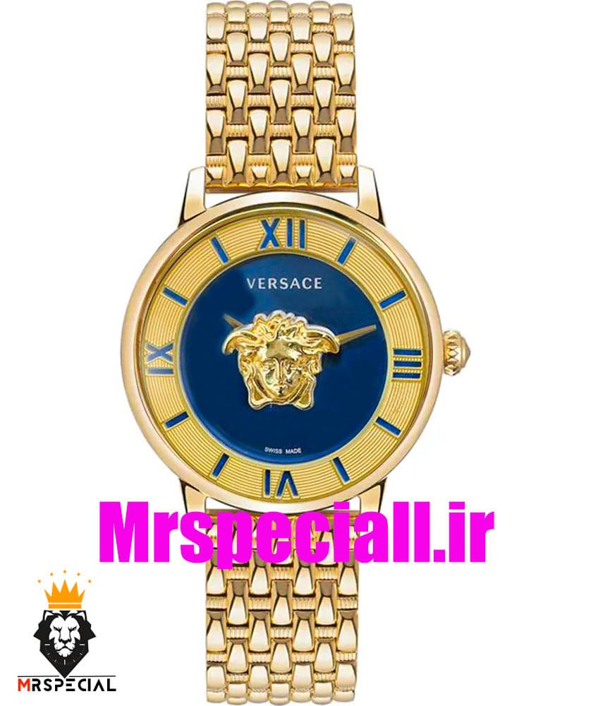 ساعت مچی زنانه ورساچه کوارتز طلایی صفحه طلایی ابی 01124 VERSACE