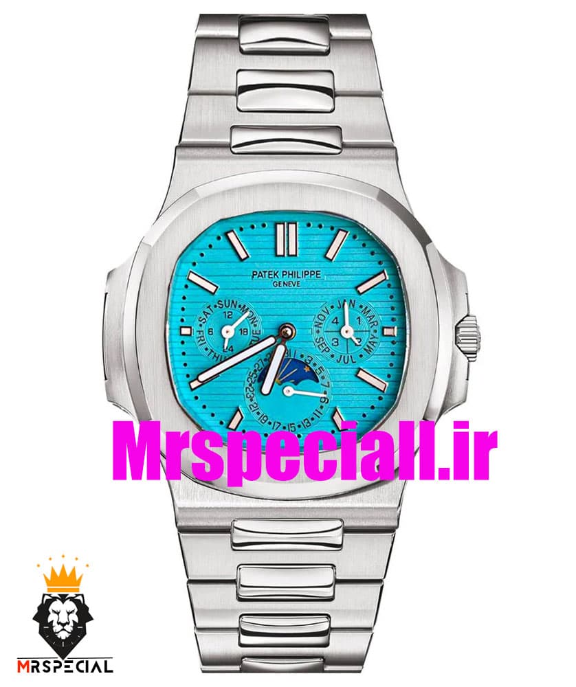 ساعت مردانه پتک فیلیپ ناتیلوس دی دیت اتوماتیک استیل صفحه تیفانی Patek Philippe NUATILOS 01089