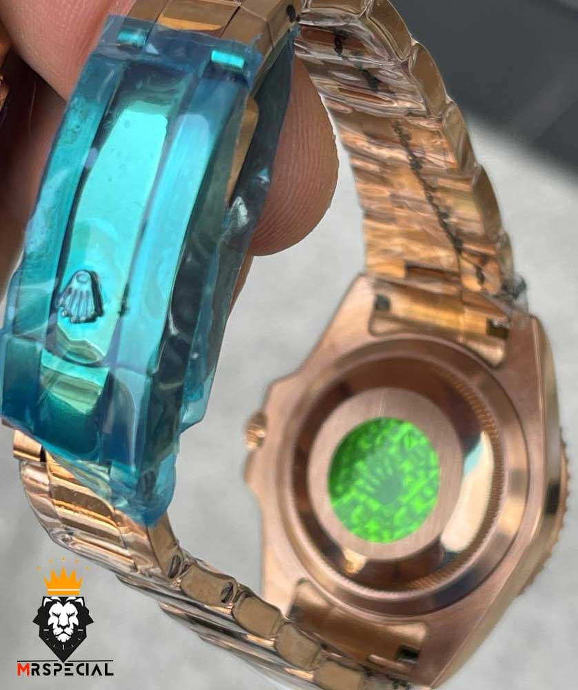 ساعت ست رولکس مردانه و زنانه ساب مارینر رزگلد صفحه ابی 01086 Rolex Sub mariner — تصویر ۴