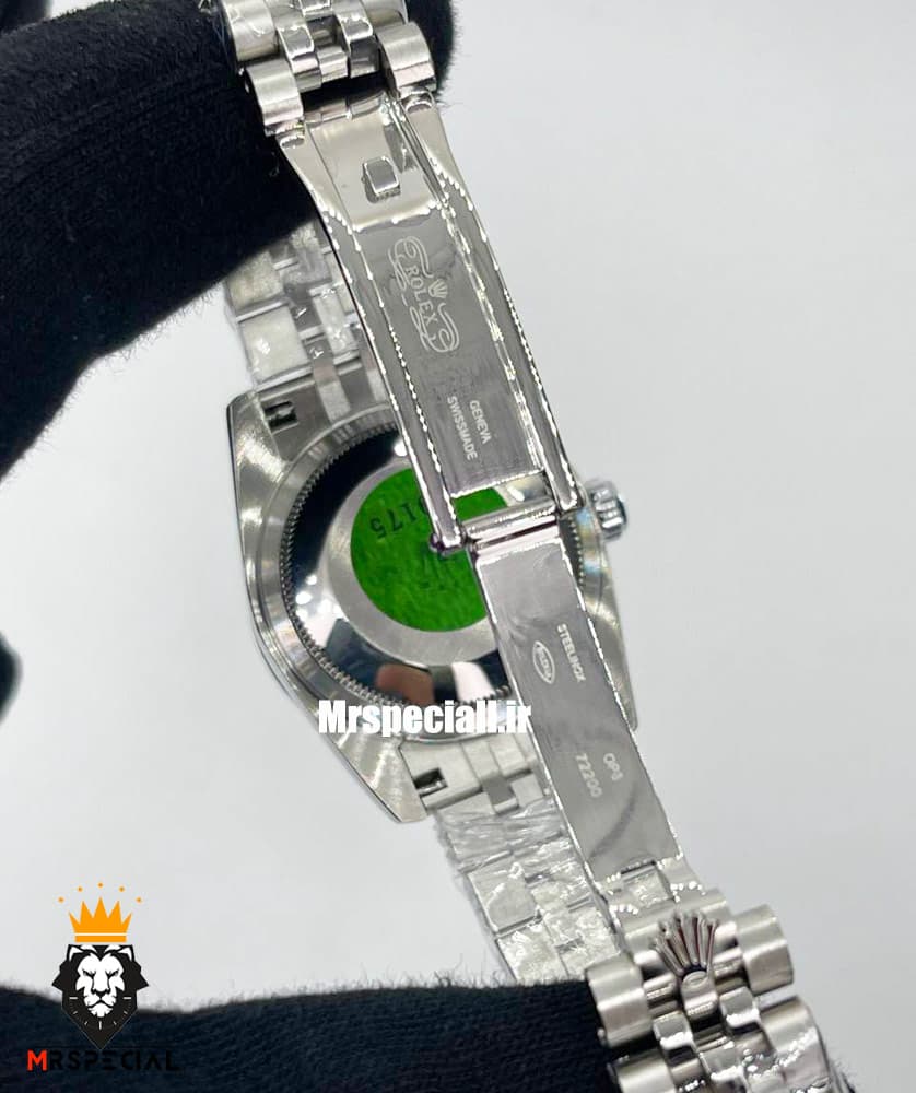 ساعت ست رولکس مردانه و زنانه دیت جاست باتری استیل صفحه سبز 01046 ROLEX DATEJUST — تصویر ۶