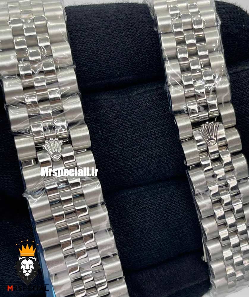 ساعت ست رولکس مردانه و زنانه دیت جاست باتری استیل صفحه سبز 01046 ROLEX DATEJUST — تصویر ۷