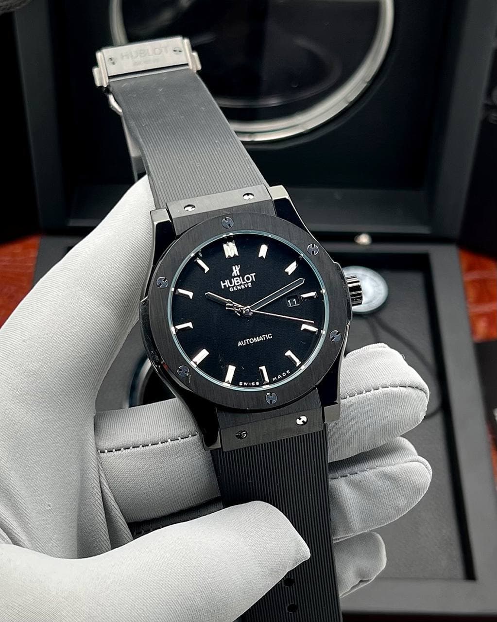 ساعت مچی هابلوت مردانه اتوماتیک Hublot صفحه تمام مشکی