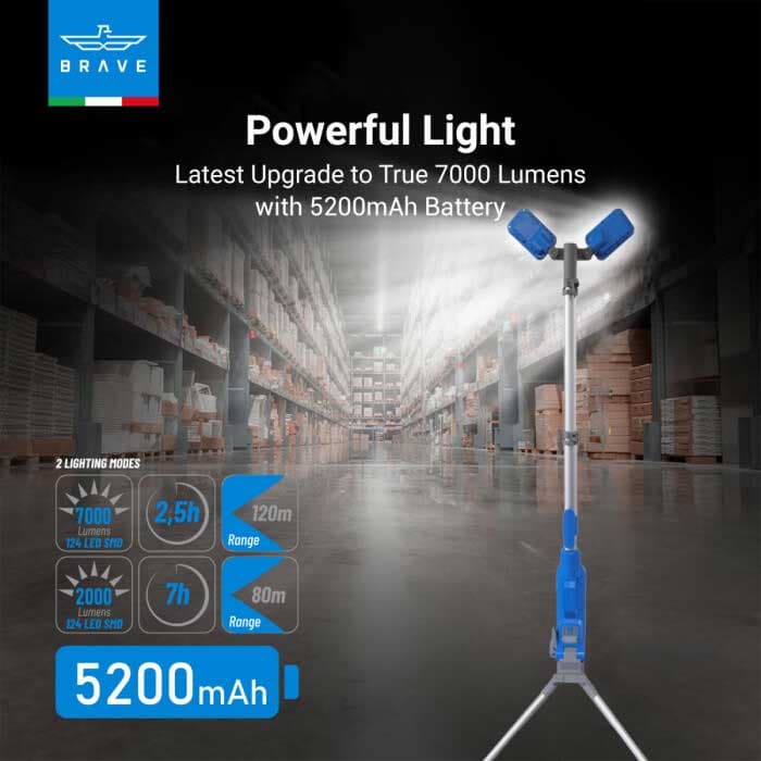 چراغ کمپینگ بریو Brave BLS-01 Brightforce Pro Series 7000LM LED Spotlight With Adjustable Tripod — تصویر ۴