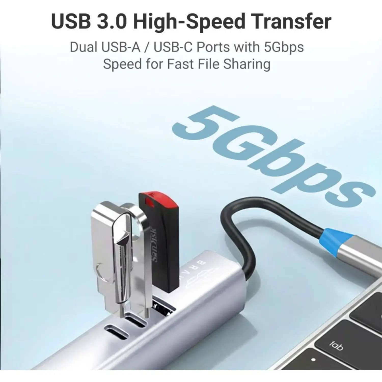 هاب 7 پورت بریو Brave BH-07 Link Series 7-in-1 Usb-c Multiport Hub — تصویر ۶